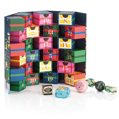 Venchi, Calendario de Adviento 2025 Prestige, con 29 Bombones Assortidos, con "Avellana Piemonte", Edición Limitada, 356 Gr, Sin Gluten, Sin Colorantes ni Conservantes, Idea de Regalo