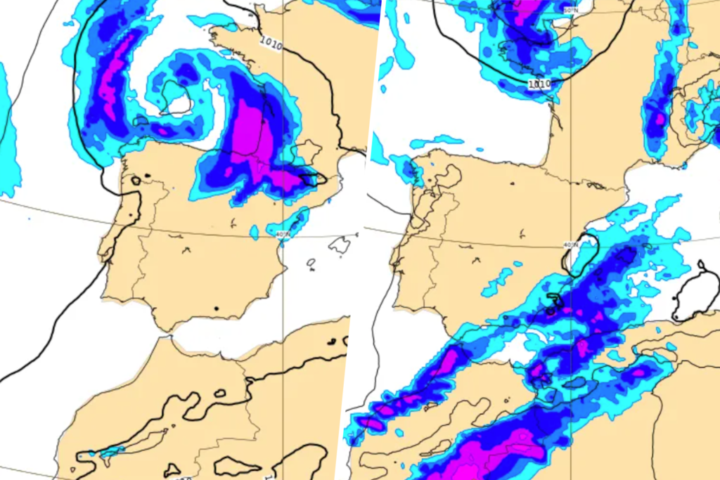 España se enfrenta a una rarísima 'pinza' meteorológica: mientras una DANA impacta en el norte, una masa monzónica lo hará en sur