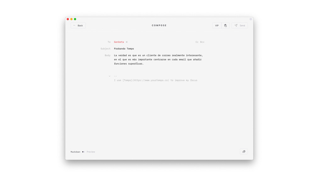 Tempo es un cliente de correo para Gmail minimalista que te 