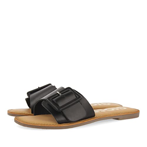 GIOSEPPO Black Mule Sandal with Buckle FOR Woman WELDA