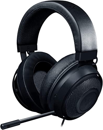 Razer Kraken Auriculares con Cable para Juegos Multiplataforma (Controladores Optimizados de 50 mm, Micrófono Unidireccional Retráctil, Cable de Audio de 3.5 mm), Negro