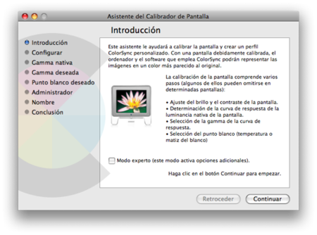 Añade la configuración gamma de Snow Leopard en Leopard