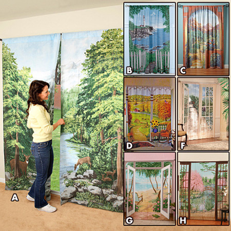 Outdoor View Curtains, cortinas con paisajes