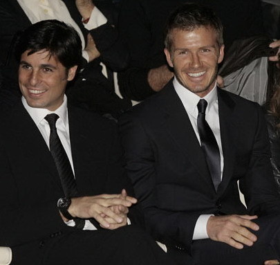 Fran Rivera y David Beckham, dos amigos en el desfile de Armani