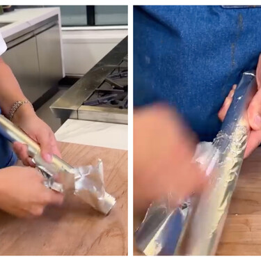 El truco definitivo para arreglar un rollo de papel de aluminio roto en unos segundos 