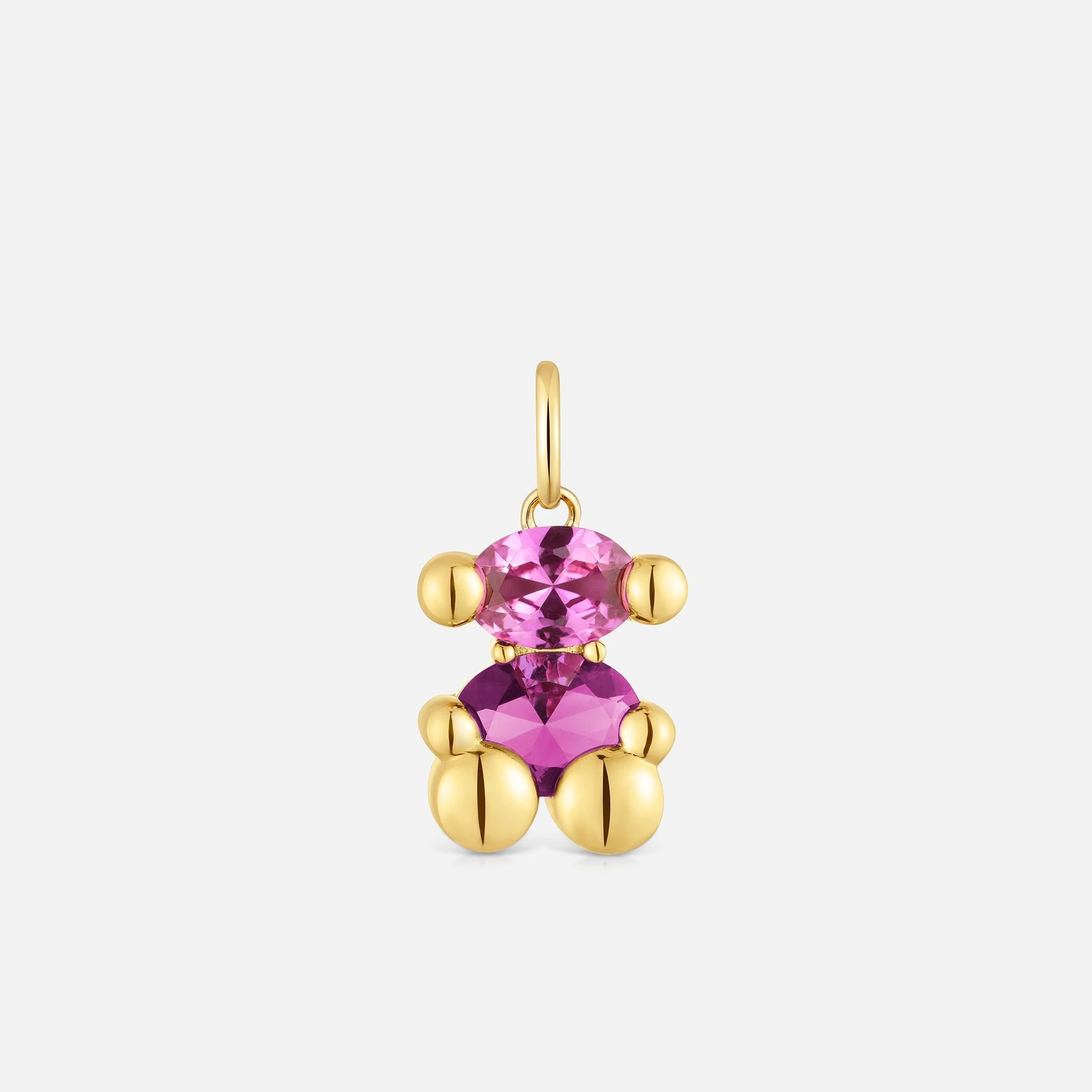 Colgante bañado en oro 18 kt sobre plata con espinela color bear lgg pequeño Rosa Tous

