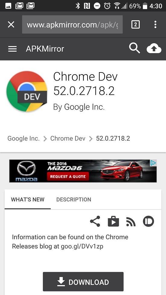 Chrome para Android estrena las Custom Tabs v2