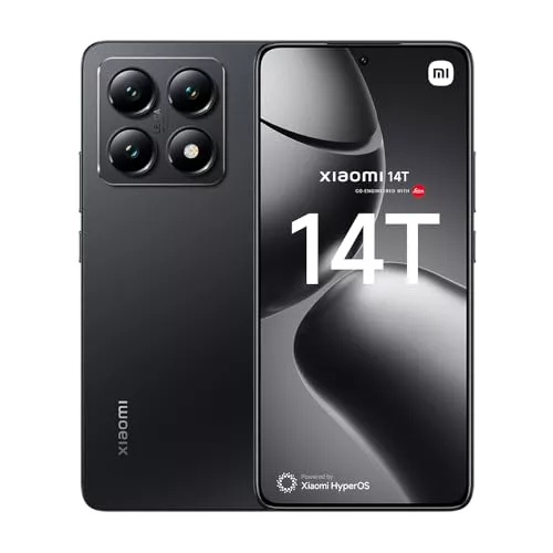 Xiaomi 14T – Smartphone de 12+256GB, Lentes Leica Summilux, MediaTek Dimensity 8300 Ultra, Pantalla AMOLED de 6,67'' 144Hz, HyperCharge 67W, Negro Titanio (Versión ES)