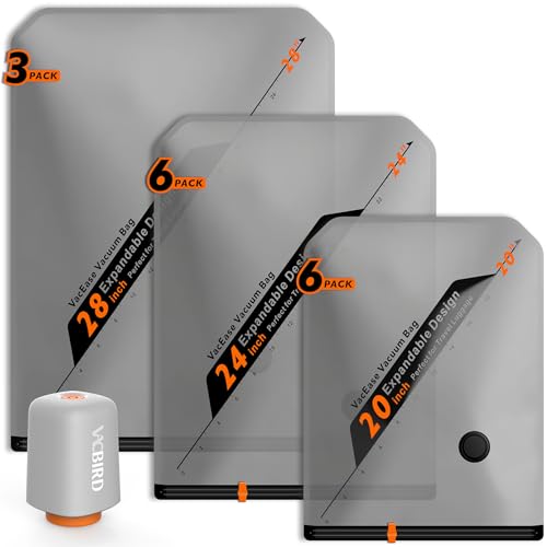 Vacbird Bolsas Vacio Ropa con Bomba de Vacío Eléctrica Inalámbrica