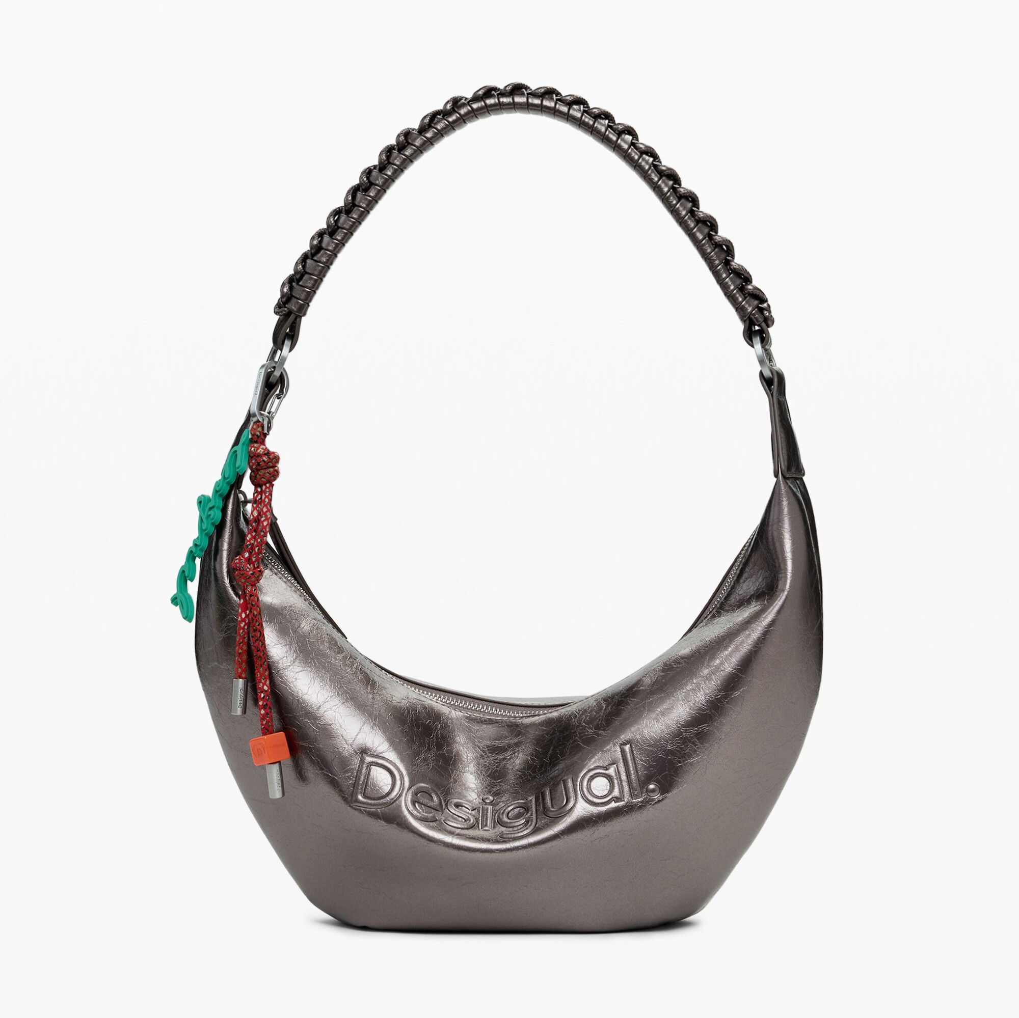 Bolso logo 3D bandolera metalizado mediano