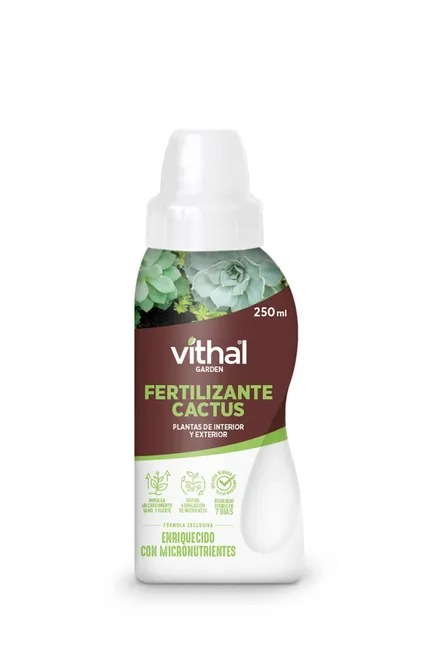 Abono para diluir VITHAL GARDEN para suculentas, cactus y plantas crasas 250 ml