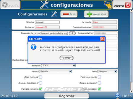 Eldy, configuración avanzada