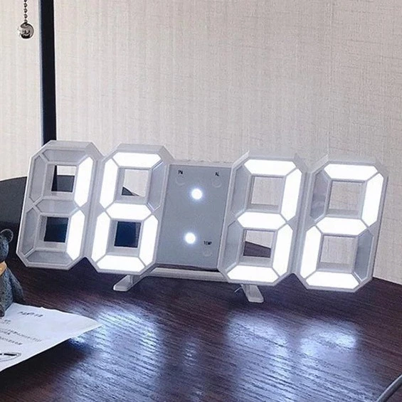 Reloj electrónico Simple de moda, reloj Digital luminoso 3D, despertador silencioso activado por voz, reloj de escritorio creativo