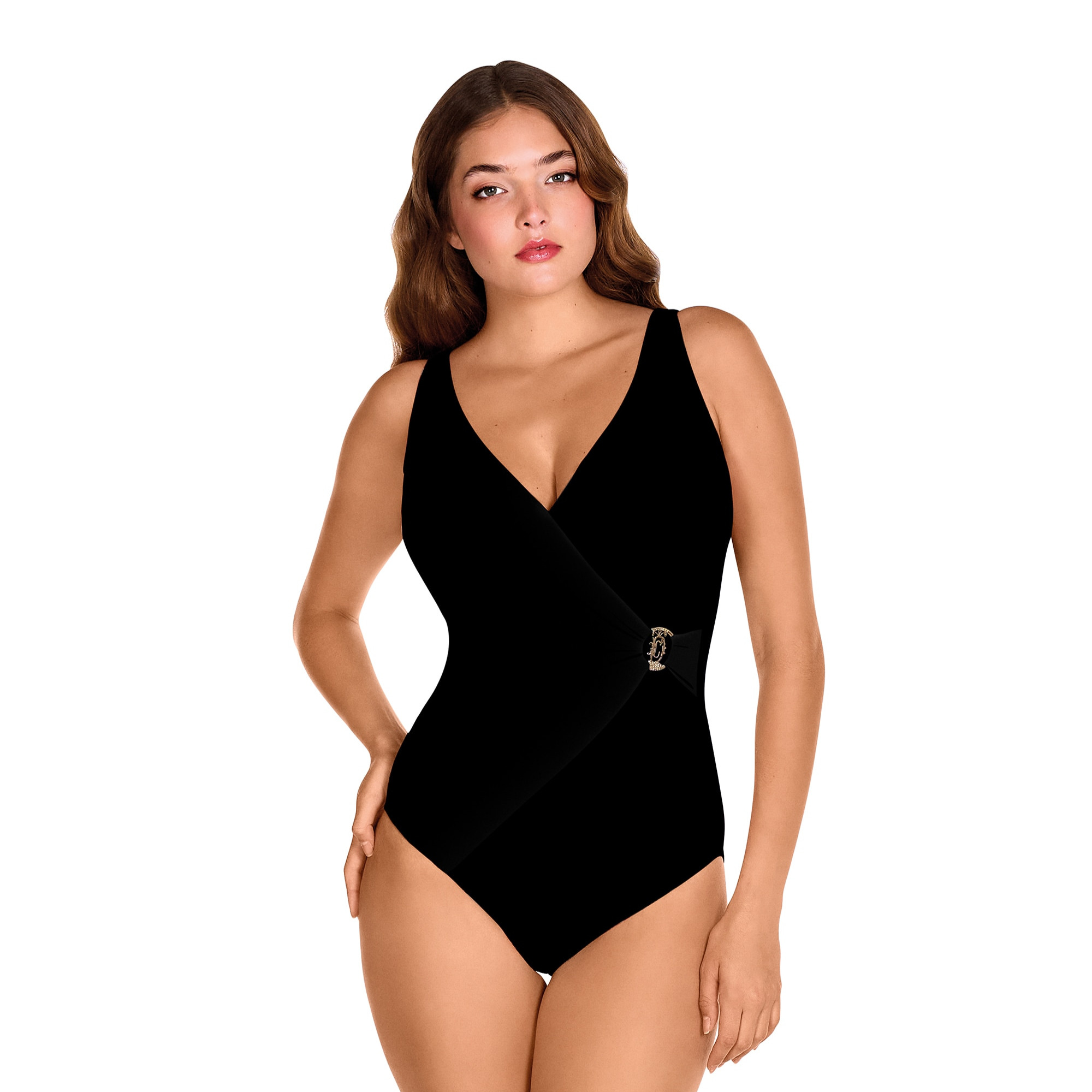 Bañador shapewear de mujer moldeador con tirantes fijos en color negro Negro Dolores Cortés
