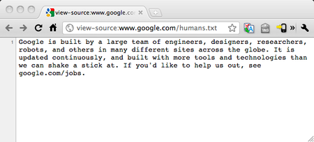 Google hace un curioso guiño al fichero humans.txt