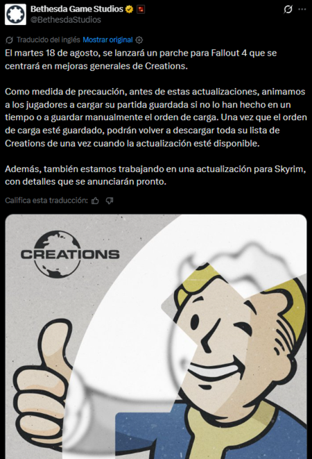 Cada vez que Bethesda anuncia un parche para Fallout 4 o Skyrim, los jugadores se temen lo peor