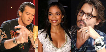 Rosario Dawson, Johnny Depp y Antonio Banderas en las dos secuelas de