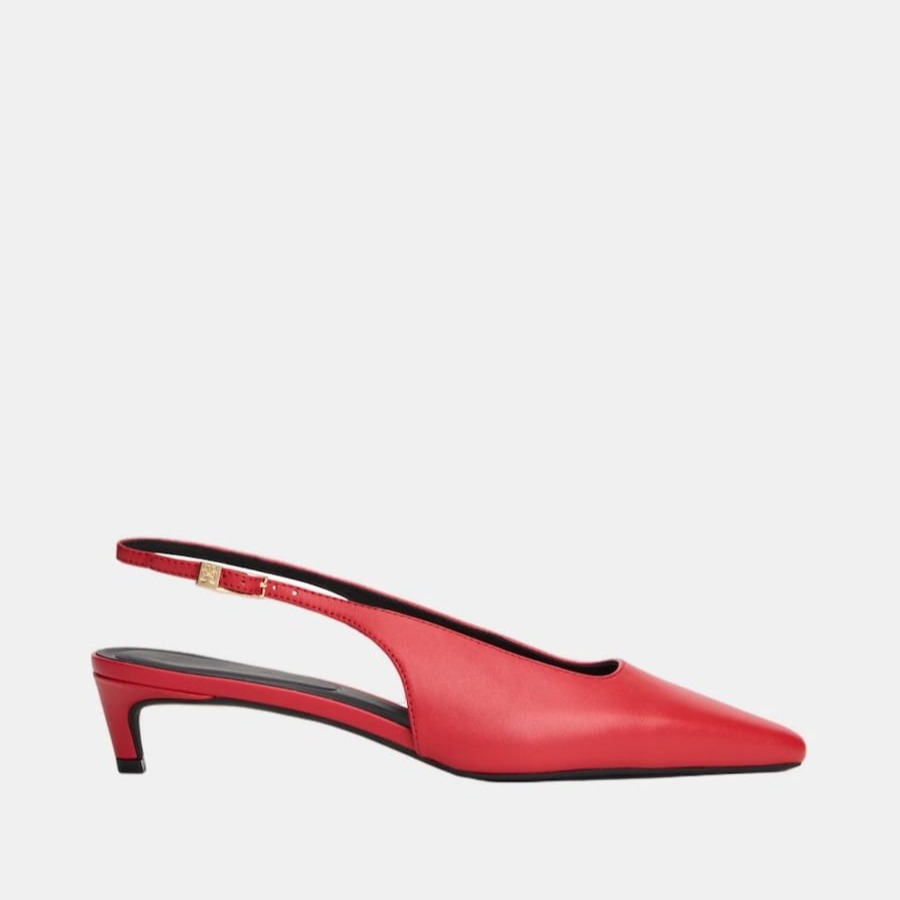 Slingback con hebilla decorativa y tacón cómodo. - Tommy Hilfiger - Rojo

