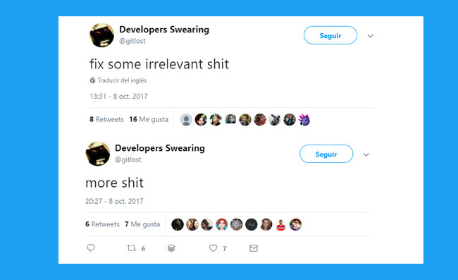 Developers Swearing En Twitter