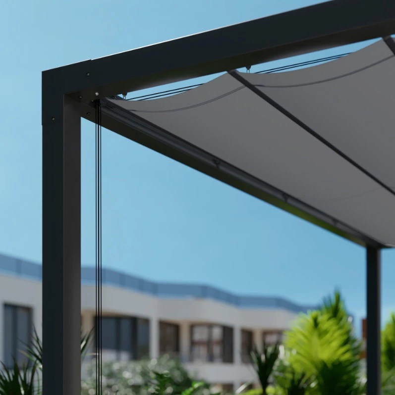 Pérgola de aluminio NATERIAL Manea gris de 260x350 cm
