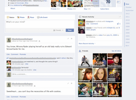 Facebook prueba una versión de la biografía con una sola columna