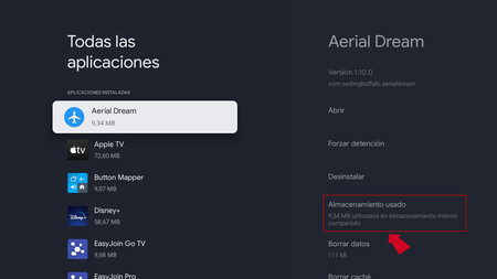 Almacenamiento Usado