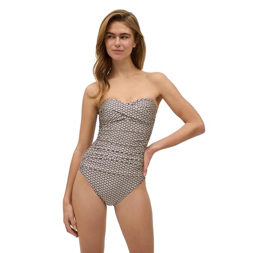 YSABEL MORA Bañador reductor bandeau estampado con brillo