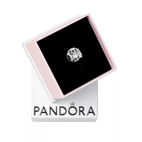 Pandora Moments Colgante de plata de ley con diseño de candado y valla