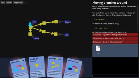 Aprende a programar colaborativamente con Git jugando a 'Oh My Git!', un videojuego libre al que tú mismo puedes contribuir