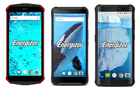 左から右へ: Energizer HardCase H501S、Energizer HardCase H570S、および Energizer HardCase H591S。