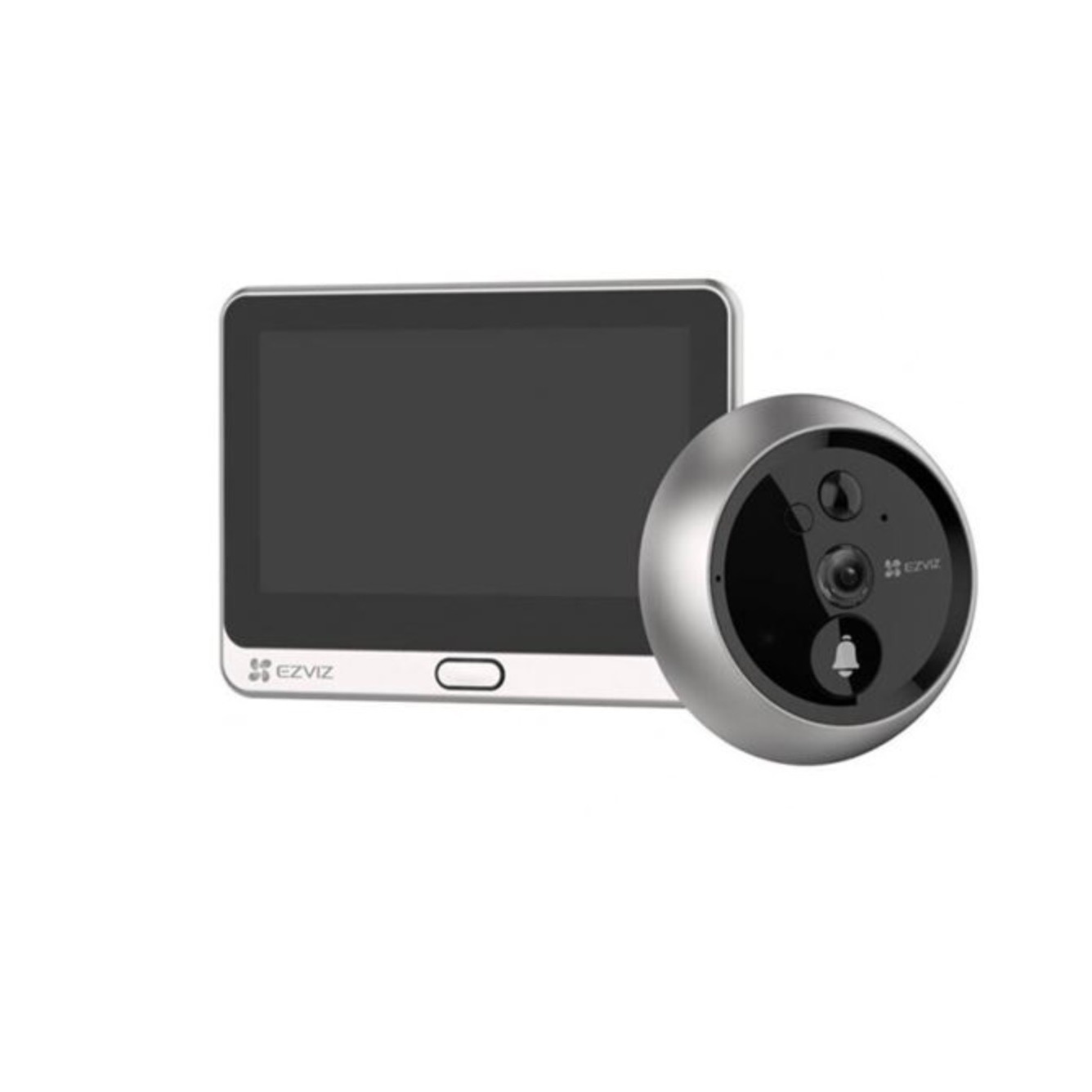 Mirilla inteligente - Ezviz DP2C, FHD, 4.3", Wi-Fi, Videoportero, Visión nocturna, Gris