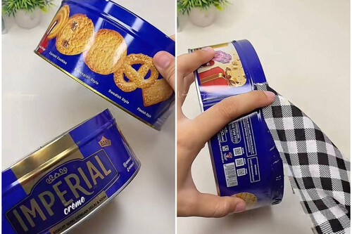 reutilizar caja de galletas danesas