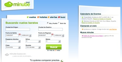 Minube, buscador de vuelos baratos
