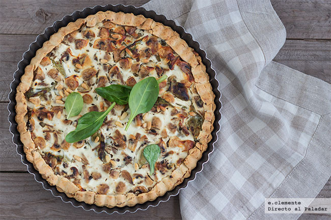 Torta con champiñones y ricotta: receta vegetariana para una cena diferente