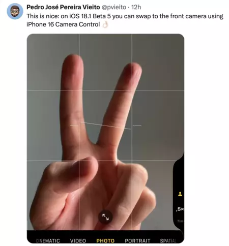 iOS 18.1でのカメラ制御