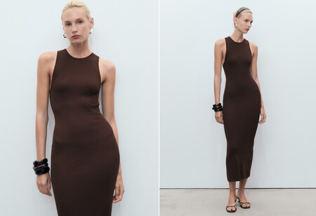 Vestido marrón de Mango
