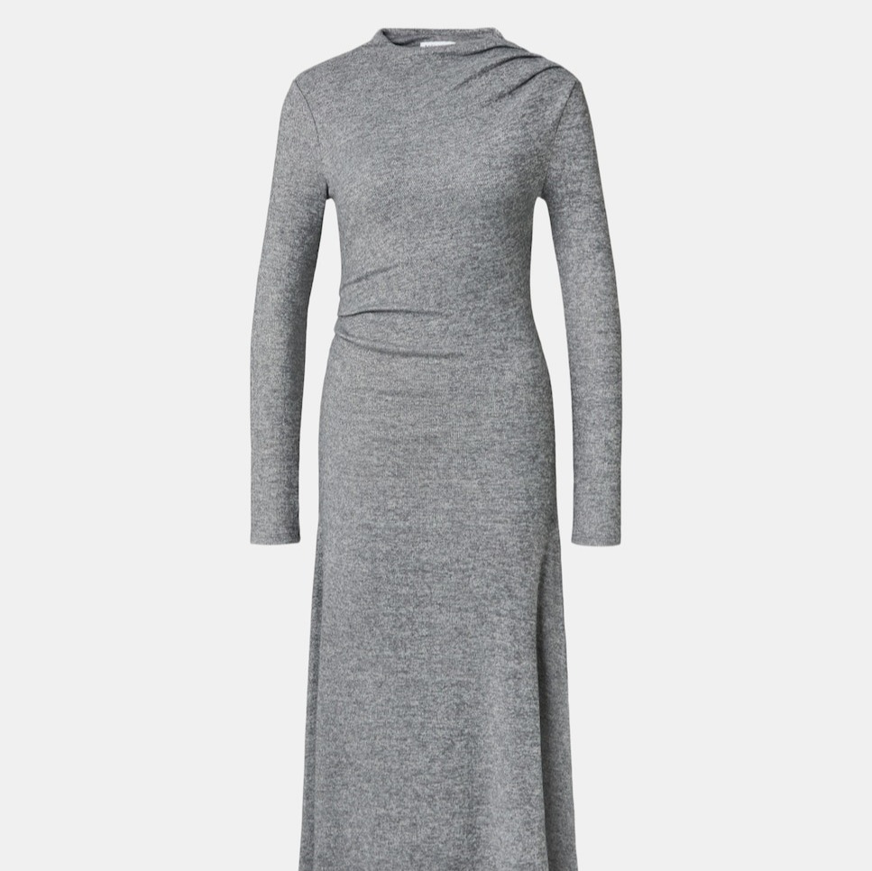 Easy Wear - Vestido midi de manga larga con frunce cut.