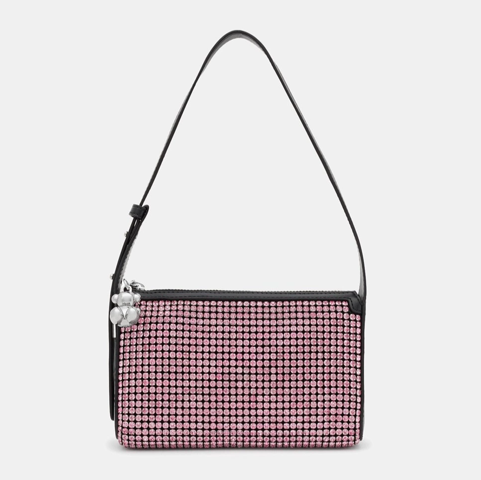 Tous
Bolso de fiesta con strass en rosa y cremallera

