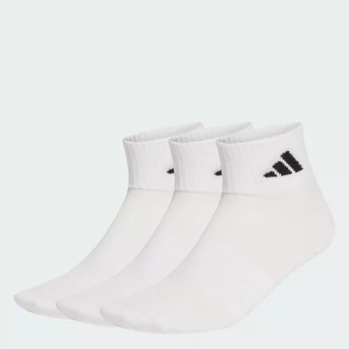 adidas Unisex adulto Thin&Light Sportswear Ankle Socks 3 Pair Pack, white/white/black, 40-42