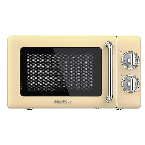 Cecotec Microondas Mecánico de 20 L Proclean 3010 Retro Yellow