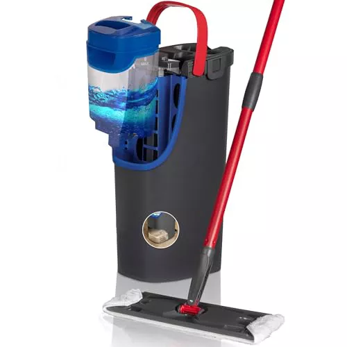 Vileda H2Pro Sistema de Mopa Plana, Microfibra Gris y Azul