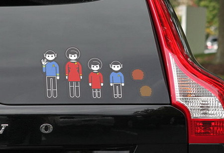 Pegatinas de familia friki a bordo