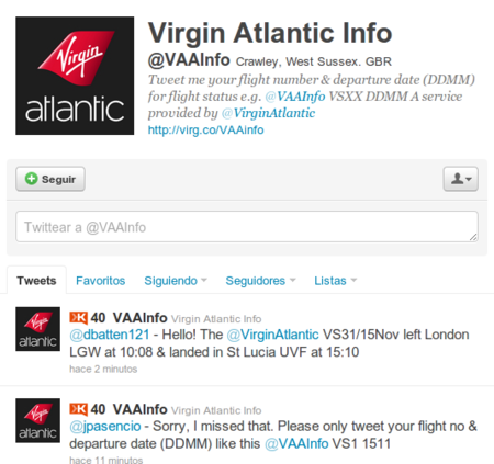 Aerolínea lanza una cuenta de Twitter donde informa sobre el estado de sus vuelos
