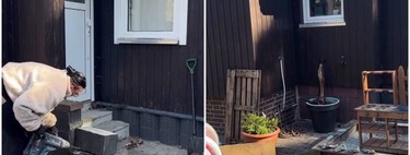 En este patio solo había trastos viejos, pero con esta reforma ahora tienen barbacoa y hasta un mini arenero para jugar