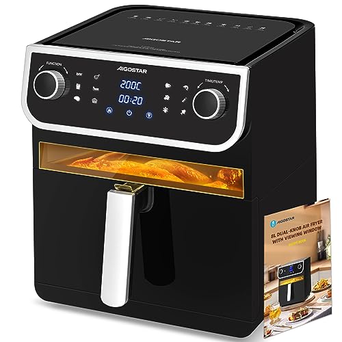 Aigostar - Freidora de aire sin aceite, Ventana de visualización, capacidad XXL 8L