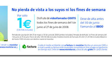 Promoción de videollamadas los fines de semana, en Movistar