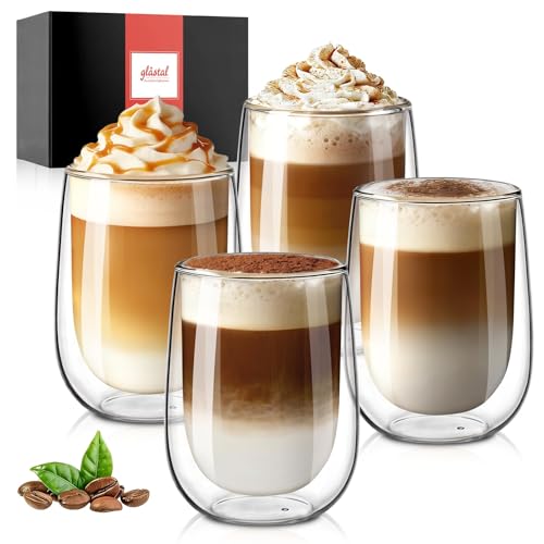glastal 350ml*4 Tazas de Café de Cristal