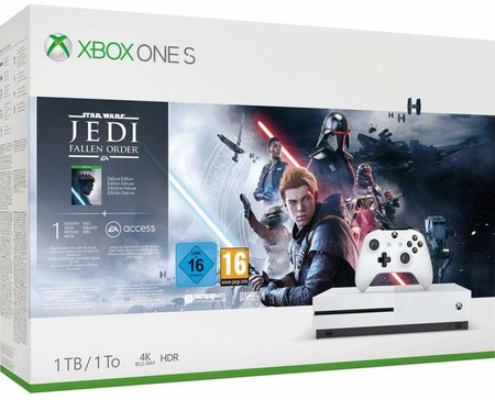 Consola Xbox One S de 1TB, con Star Wars: Jedi Fallen Order, rebajada hoy en eBay con el cupón PDESCUENTO5: por 217,55 euros