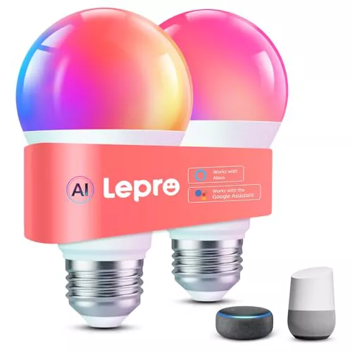 Lepro B1 AI Bombilla LED E27, Pack de 2
