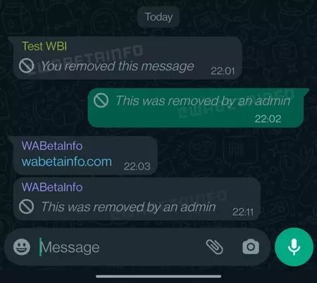 Whatsapp管理者がメッセージを削除する